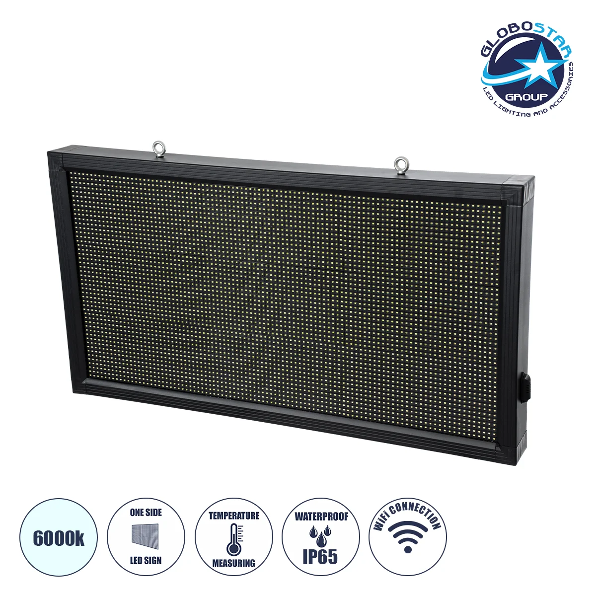 Φωτογραφία προϊόντος: GloboStar® DISPLAY 90808 LED Scrolling Display 96x48cm - Κυλιόμενη Ψηφιακή Πινακίδα / Επιγραφή Μονής Όψης P10 LED SMD AC 220-240V - Λειτουργία μέσω Wi-Fi με Εφαρμογή APP - Αισθήτηρ