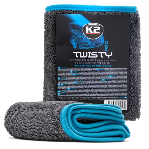 Φωτογραφία προϊόντος: K2 TWISTY PRO D0224 Πανί Μικροϊνών Στεγνώματος για Αμάξωμα Αυτοκινήτου Μαύρο 60x40cm