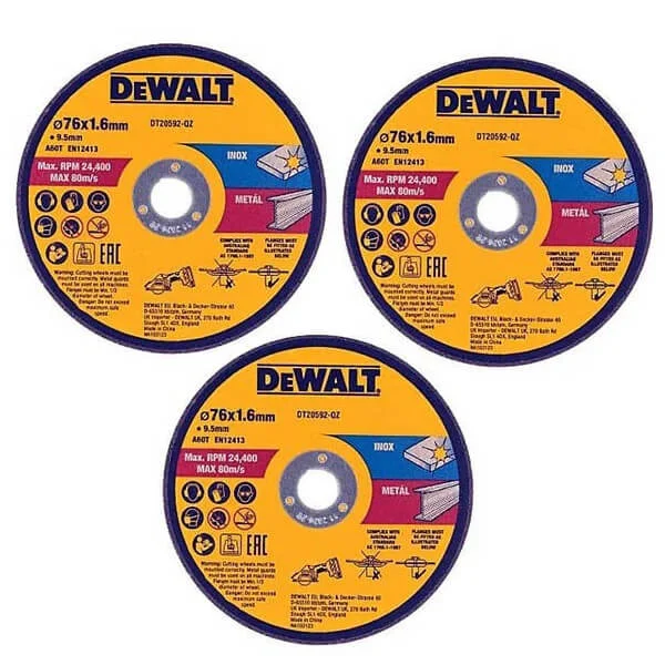Φωτογραφία προϊόντος: DEWALT DT20592 Δίσκος Κοπής Μετάλλου 76mm Σετ 3τμχ