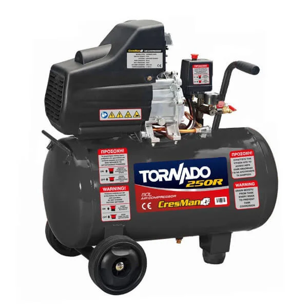 Φωτογραφία προϊόντος: CRESMAN TORNADO 250R Αεροσυμπιεστής 50Lt Μονομπλόκ 3Hp (11839)