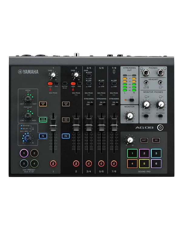 Φωτογραφία προϊόντος: YAMAHA AG-08-BLACK Live Streaming Mixer