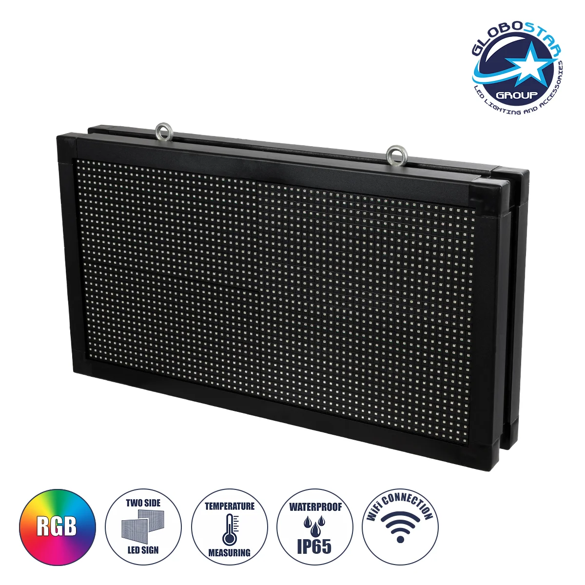 Φωτογραφία προϊόντος: GloboStar® DISPLAY 90279 LED Scrolling Display 64x32cm - Κυλιόμενη Ψηφιακή Πινακίδα / Επιγραφή Διπλής Όψης P10 LED SMD AC 220-240V - Λειτουργία μέσω Wi-Fi με Εφαρμογή APP - Αισθήτη