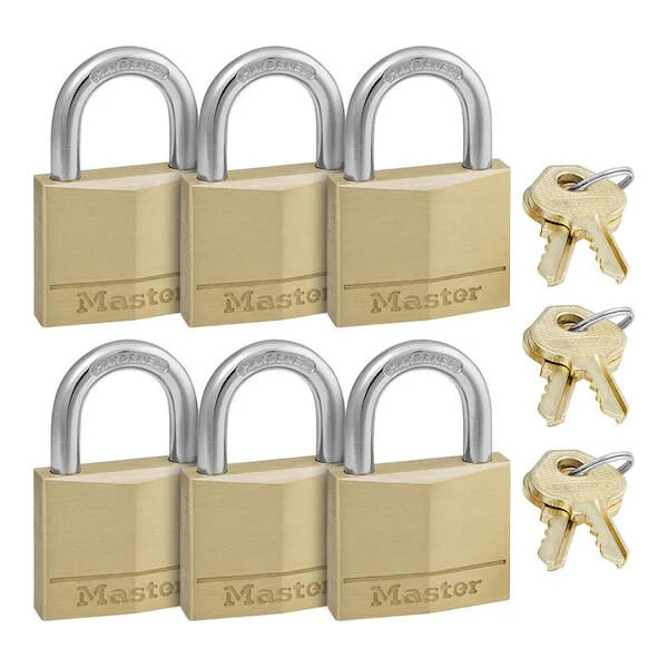 Φωτογραφία προϊόντος: MASTERLOCK 140EURSIX Λουκέτα Σετ 6τμχ Μπρούτζινα 40mm με Ίδιο Κλειδί