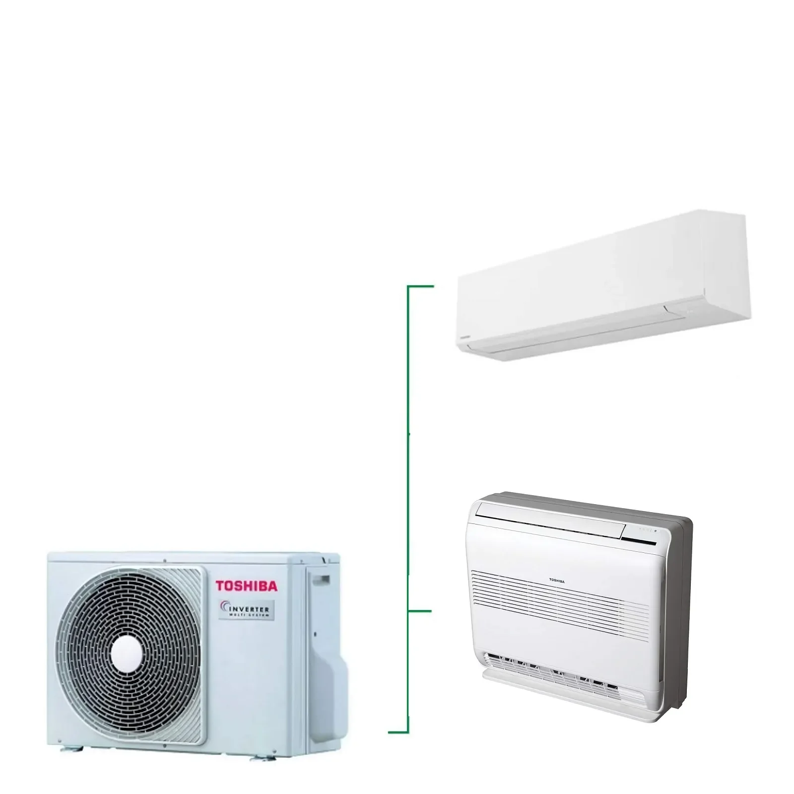 Φωτογραφία προϊόντος: Κλιματιστικό Multi Toshiba RAS-2M18G3AVG-E (2-room) +1 Edge W-B10G3KVSG-E + 1 Bi-Flow B10J2FVG-E