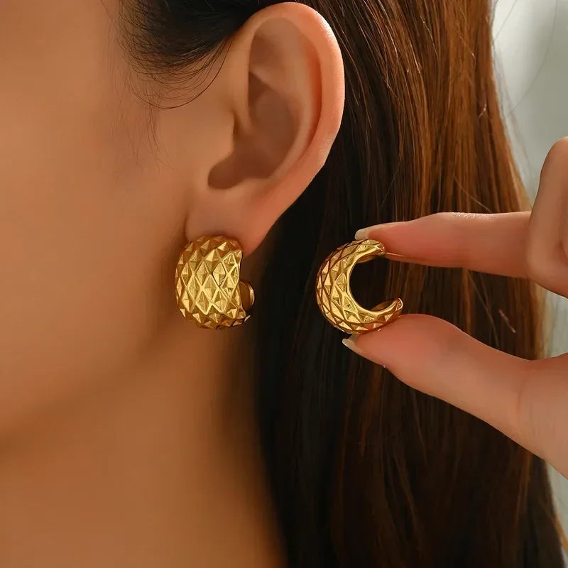 Φωτογραφία προϊόντος: Peach Jewelry Σκουλαρίκια Από Ανοξείδωτο Ατσάλι 316 18Κ επίχρυσο