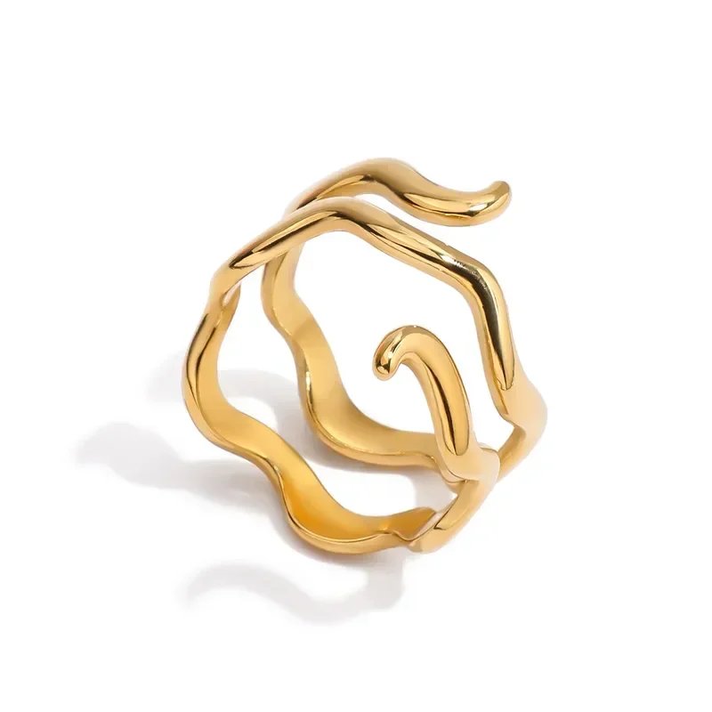 Φωτογραφία προϊόντος: Peach Jewelry Δαχτυλίδι Μοντέρνα Γραμμή Γεωμετρικό Από Ανοξείδωτο Ατσάλι 316 Με Επίστρωση PVD