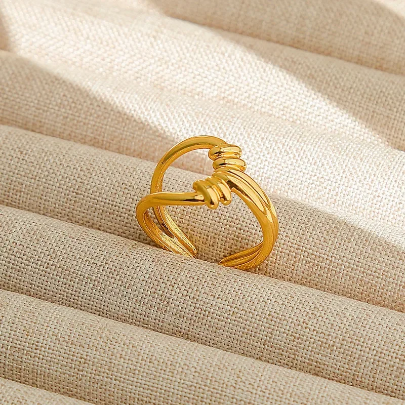 Φωτογραφία προϊόντος: Peach Jewelry Δαχτυλίδι Μοντέρνα Γραμμή Από Ανοξείδωτο Ατσάλι 304 Επιχρυσωμένο 18K