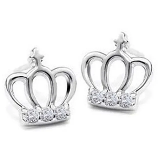 Φωτογραφία προϊόντος: Peach Jewelry Σκουλαρίκι Κορώνα Με Ζιρκόν Ασήμι 925