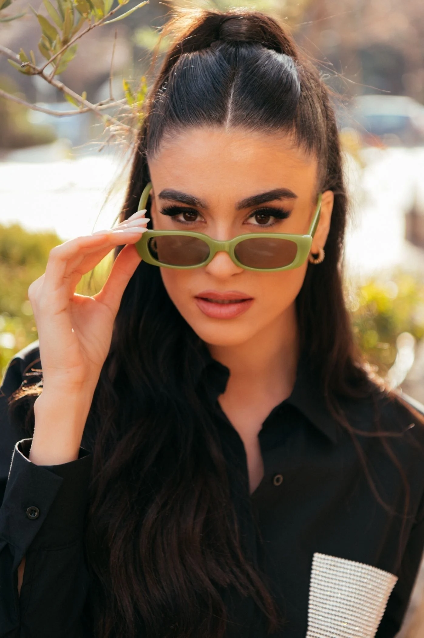 Φωτογραφία προϊόντος: Antithesis Clothing Γυαλιά Ηλίου Bessy Με Παραλληλόγραμμο Σκελετό - Light Green
