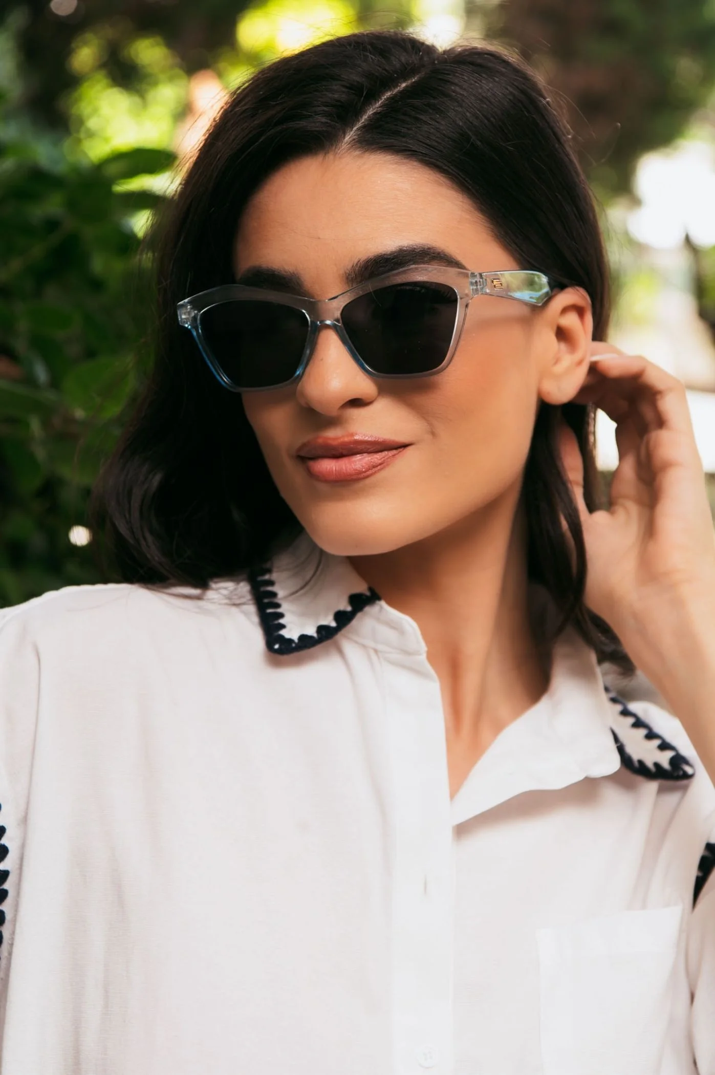 Φωτογραφία προϊόντος: Antithesis Clothing Γυαλιά Ηλίου Lorena Με Τριγωνικό Σκελετό - Hμιδιάφανο Γαλάζιο