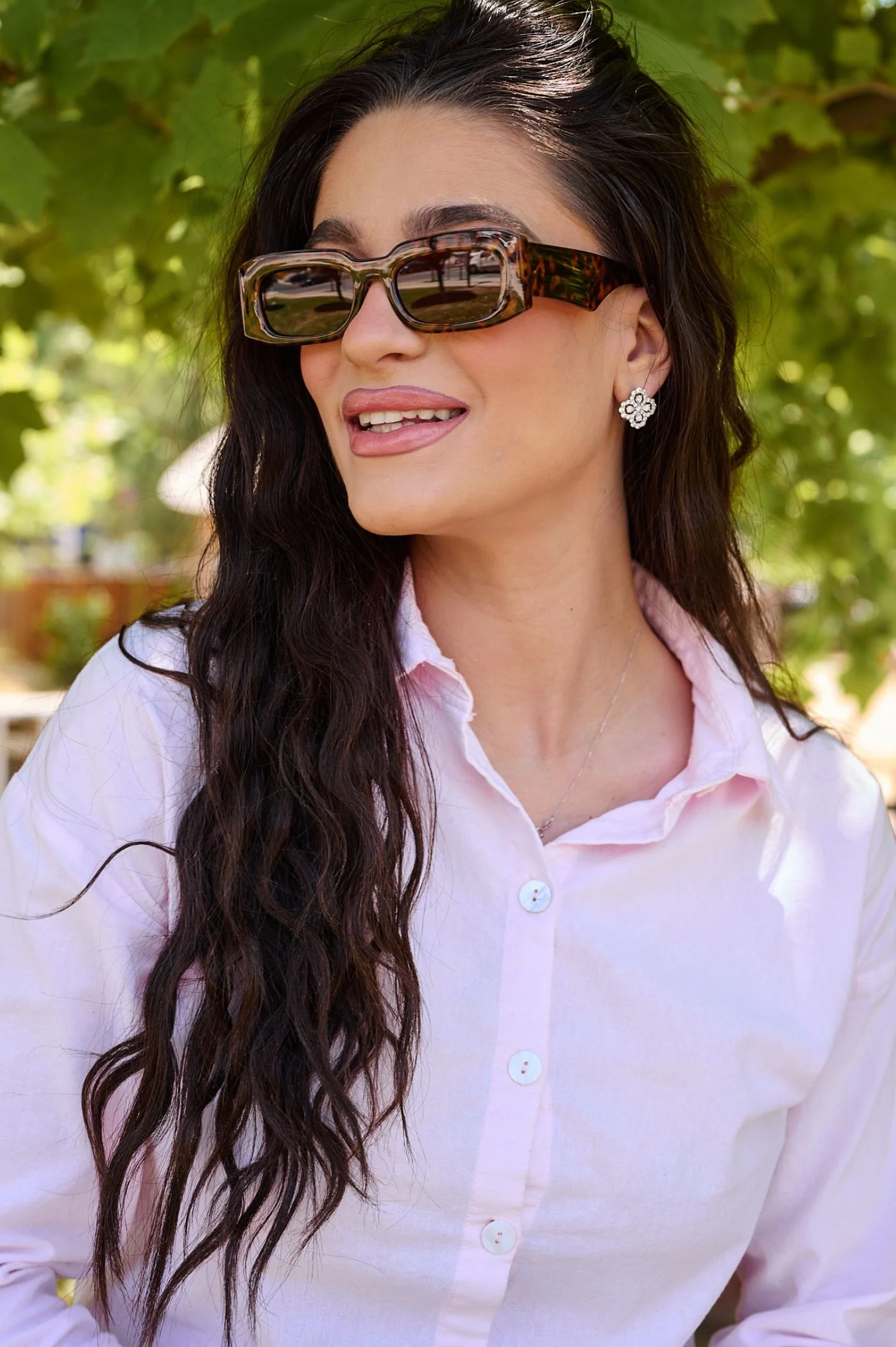 Φωτογραφία προϊόντος: Antithesis Clothing Γυαλιά Ηλίου Olivia Με Κοκκάλινο Σκελετό Και Φαρδύ Βραχίονα - Animal Print Καφέ