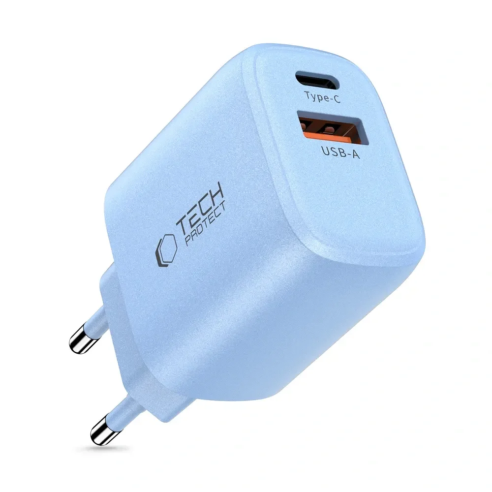 Φωτογραφία προϊόντος: Tech-Protect Φορτιστής NCA30 USB-A / USB-C PD 30W / QC3.0 Baby Blue