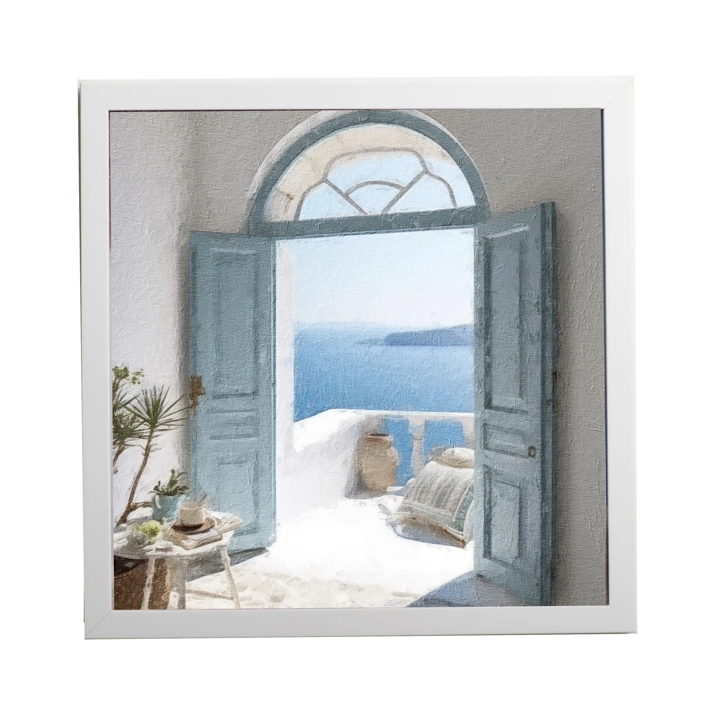 Φωτογραφία προϊόντος: HOPER Θέμα (island 7 ) 1 Κάδρο 37x37cm κορνίζα ξύλινη χρώμα λευκό θέμα με πλαστικοποίηση (Κ 2033/3+7 island)