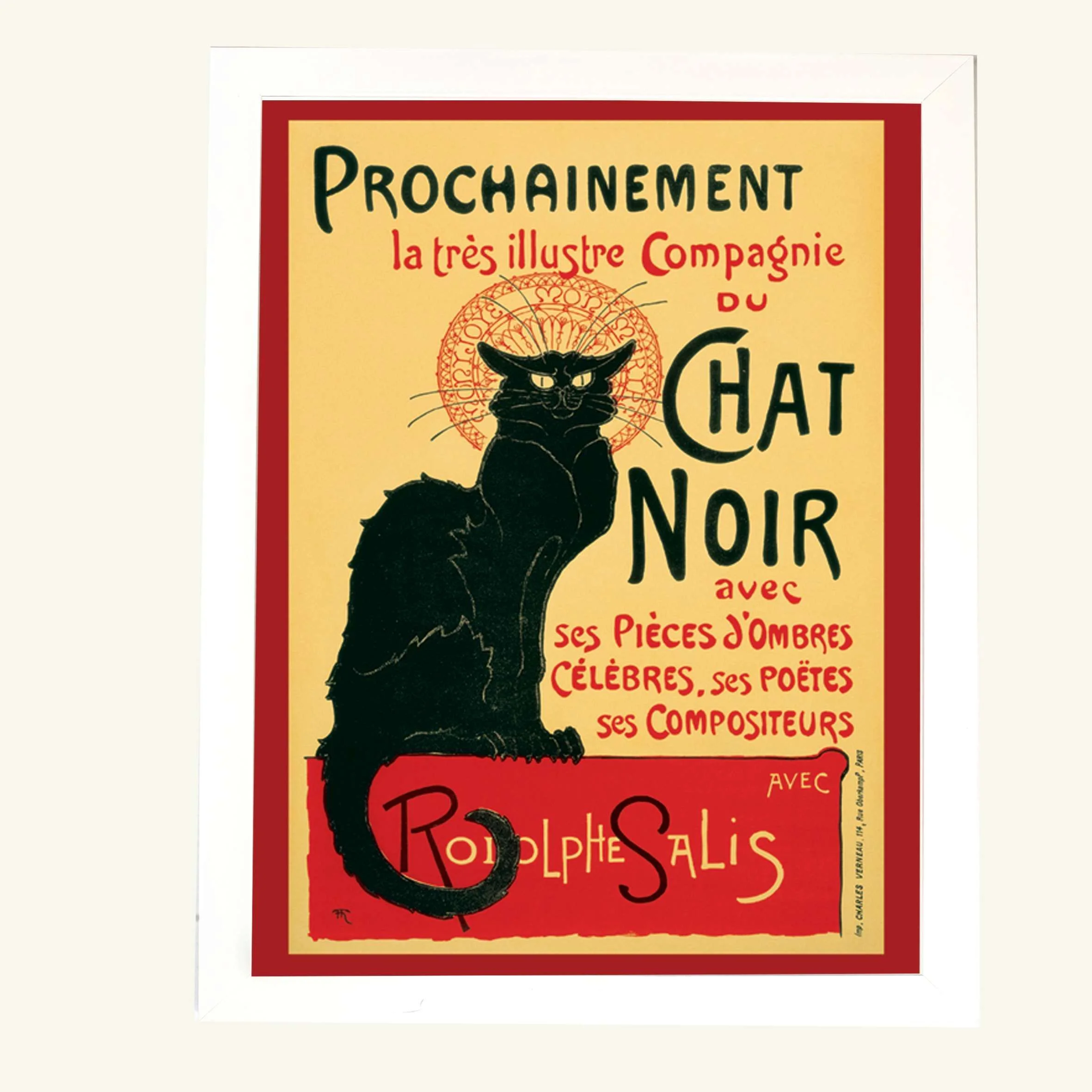 Φωτογραφία προϊόντος: HOPER Αφίσα Chat Noir 40x50εκ Κορνίζα Ξύλινη Χρώμα Λευκό Με Τζάμι MAT K1041-3