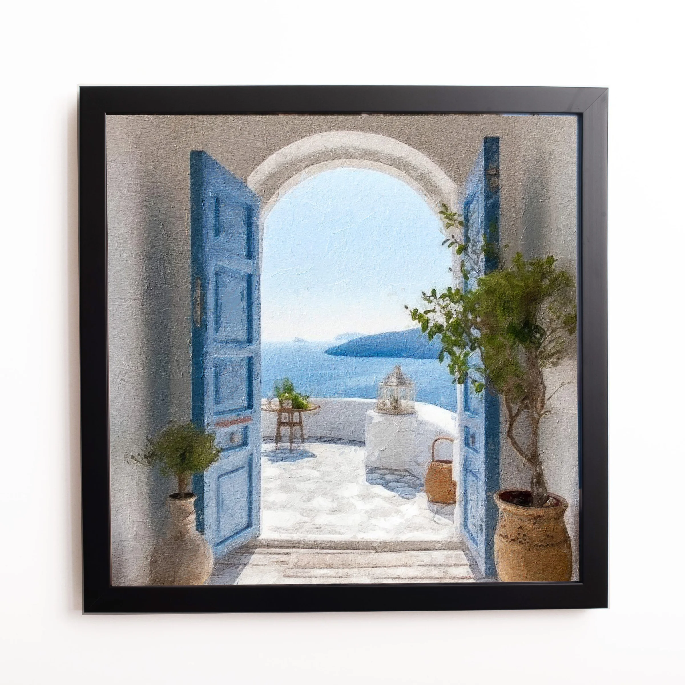 Φωτογραφία προϊόντος: HOPER Θέμα (island 3 ) 1 Κάδρο 37x37cm κορνίζα ξύλινη χρώμα μαυρο θέμα με πλαστικοποίηση (Κ 2033/3+3 island)