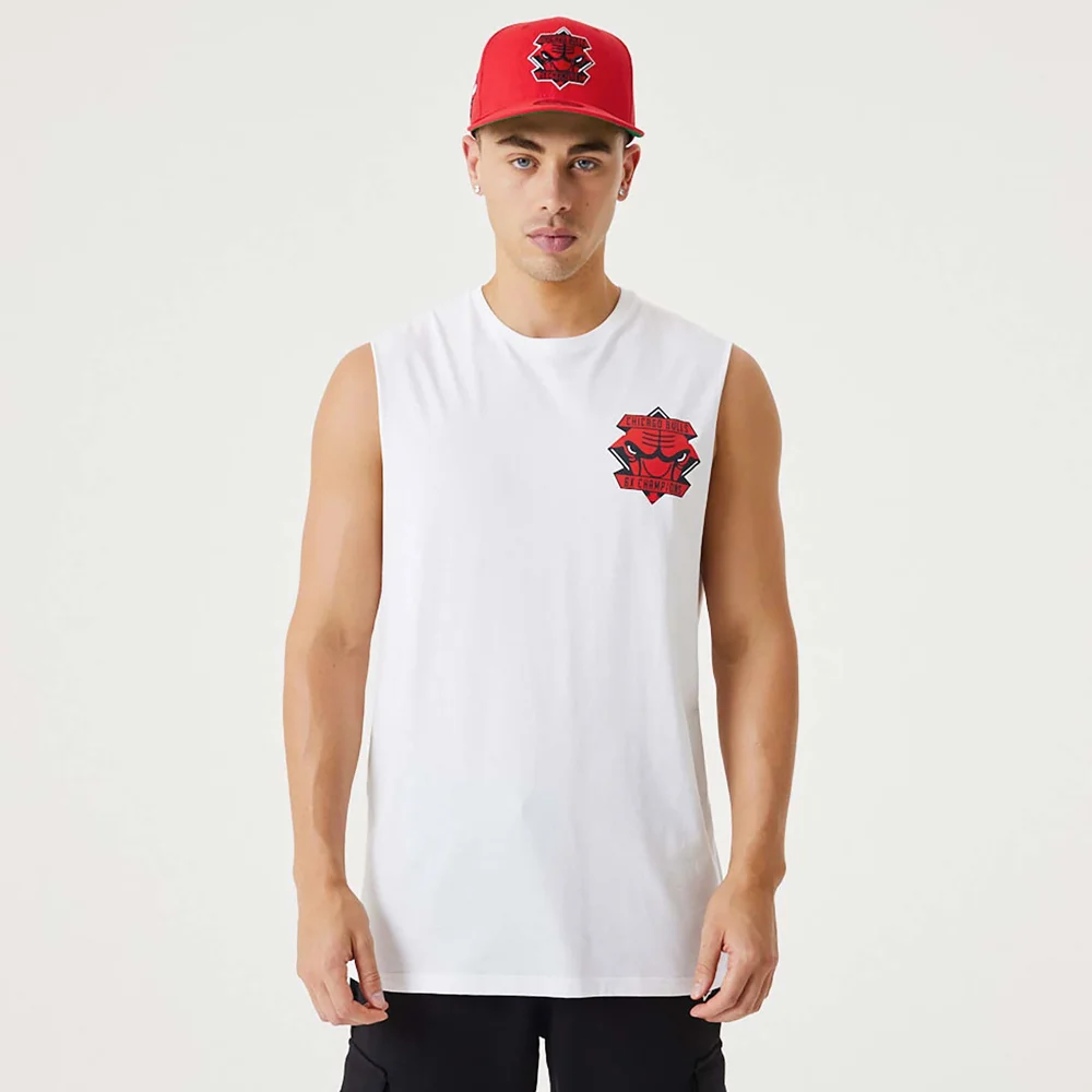 Φωτογραφία προϊόντος: NEW ERA Chicago Bulls NBA Championship White Tank Top Ανδρική Αμάνικη μπλούζα