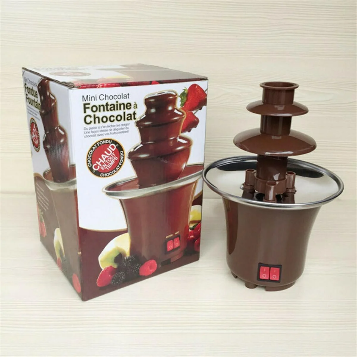 Φωτογραφία προϊόντος: OEM Mini Fondue Συντριβάνι Σοκολάτας με 3 Επίπεδα 500gr Καφέ