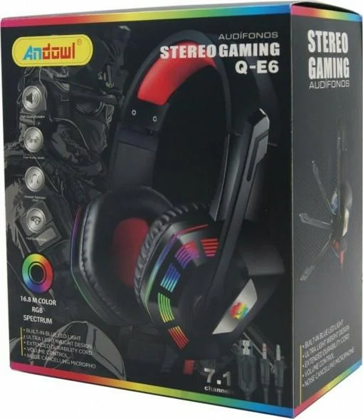 Φωτογραφία προϊόντος: Andowl Q-E6 Over Ear Gaming Headset με σύνδεση 3.5mm / USB