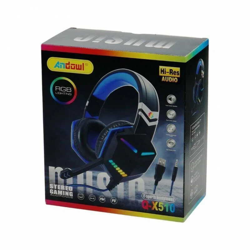 Φωτογραφία προϊόντος: Andowl Q-X510 Over Ear Gaming Headset με σύνδεση USB / 3.5mm