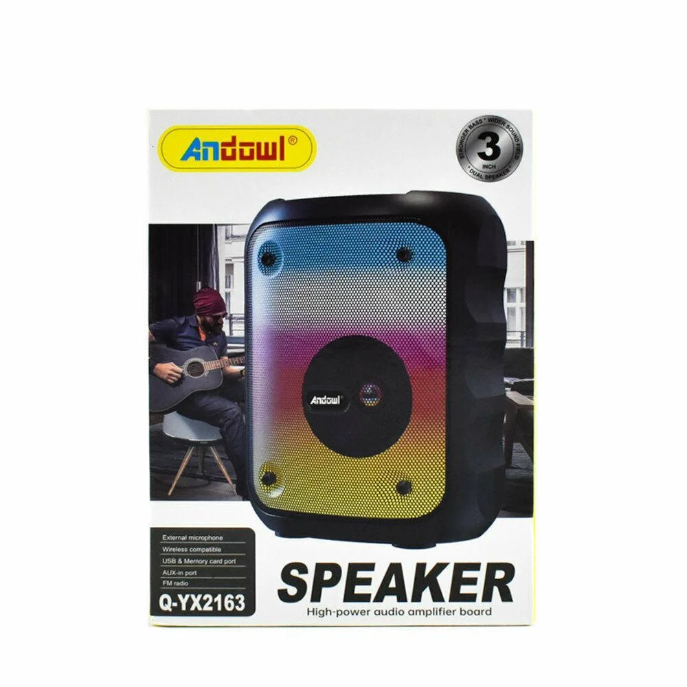 Φωτογραφία προϊόντος: Andowl Q-YX2163 Ηχείο Bluetooth 5W με Ραδιόφωνο και διάρκεια μπαταρίας έως 3 ώρες Black