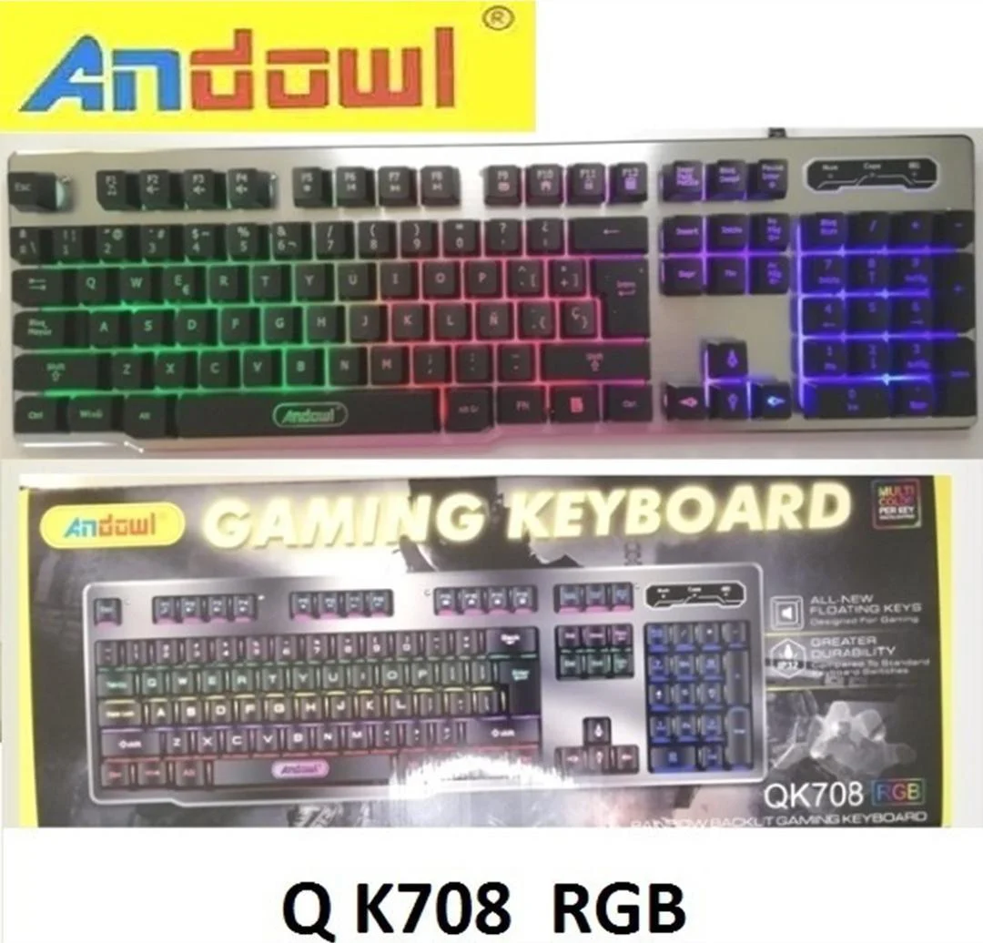 Φωτογραφία προϊόντος: Andowl Q-K708 Gaming Πληκτρολόγιο με διακόπτες και RGB φωτισμό (Αγγλικό US)
