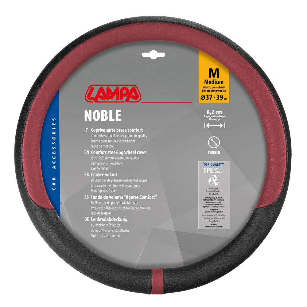 Φωτογραφία προϊόντος: Lampa ΚΑΛΥΜΜΑ ΤΙΜΟΝΙΟΥ NOBLE (M) 37/39cm ΜΑΥΡΟ/ΚΟΚΚΙΝΟ ΟΙΚΟΛΟΓΙΚΟ ΔΕΡΜΑ ΑΟΣΜΟ (ΠΑΧΟΣ 8,2cm) LAMPA L3290.3