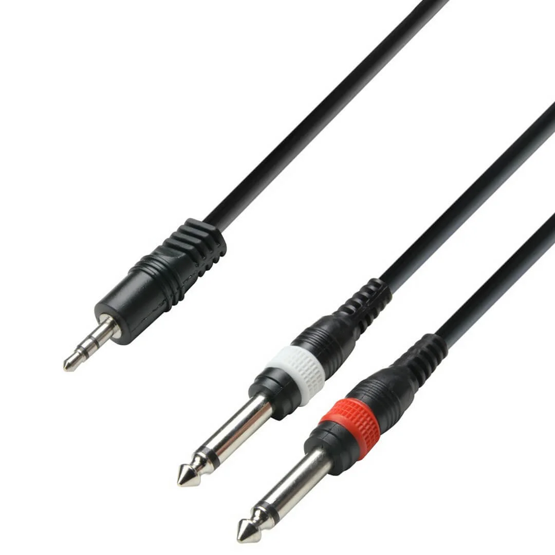 Φωτογραφία προϊόντος: Adam Hall K3YWPP0300 3Star Series Καλώδιο Audio 1/8 Stereo Jack - 2x1/4 Mono Jack 3m Μαύρο