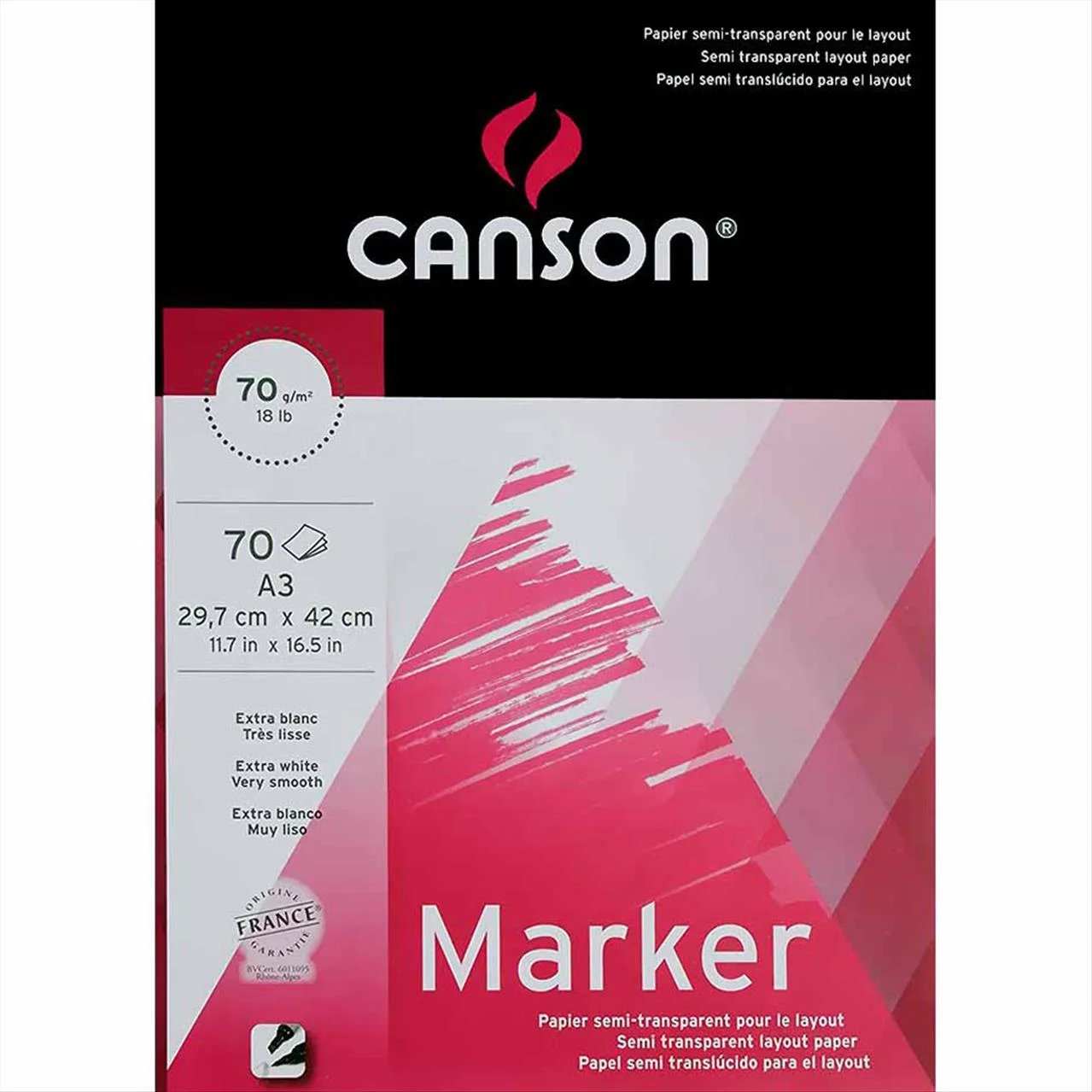 Φωτογραφία προϊόντος: Canson Marker Μπλοκ Βleedproof Layout Paper A3 70gsm 70Φύλλα - 297.234