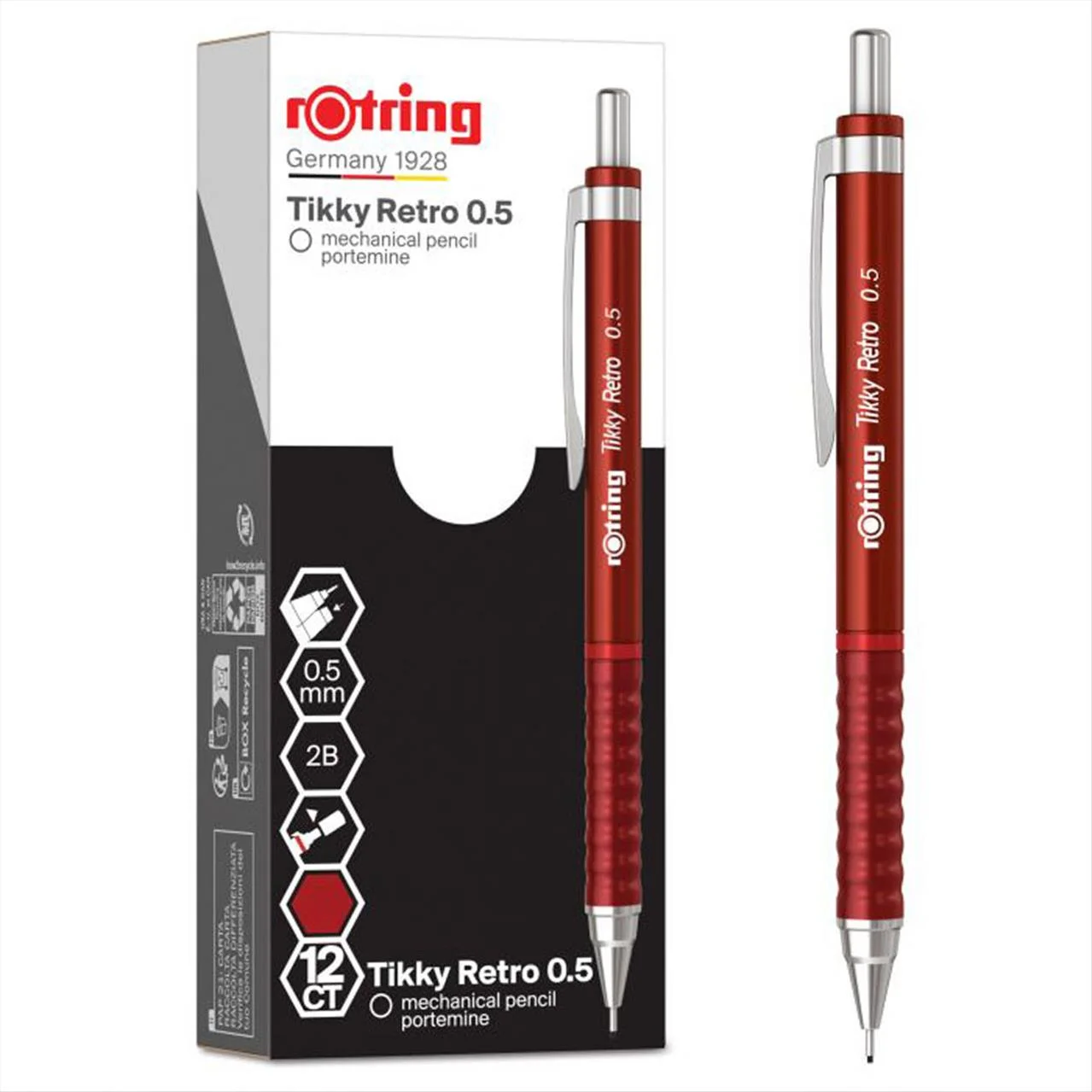Φωτογραφία προϊόντος: Rotring Μηχανικό Μολύβι Retro 0.5mm Κόκκινο - 1405.5005.02