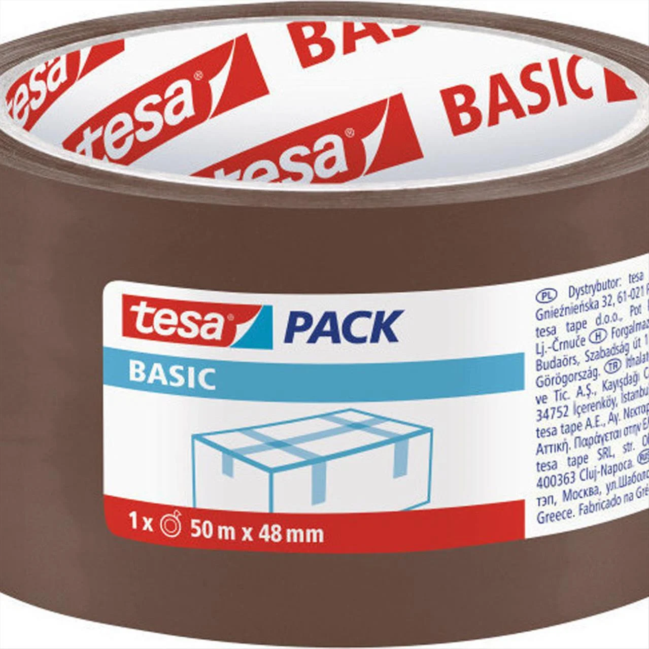 Φωτογραφία προϊόντος: Tesa Ταινία Συσκευασίας Basic 48mm x 50m Καφέ - 70.58573-00000
