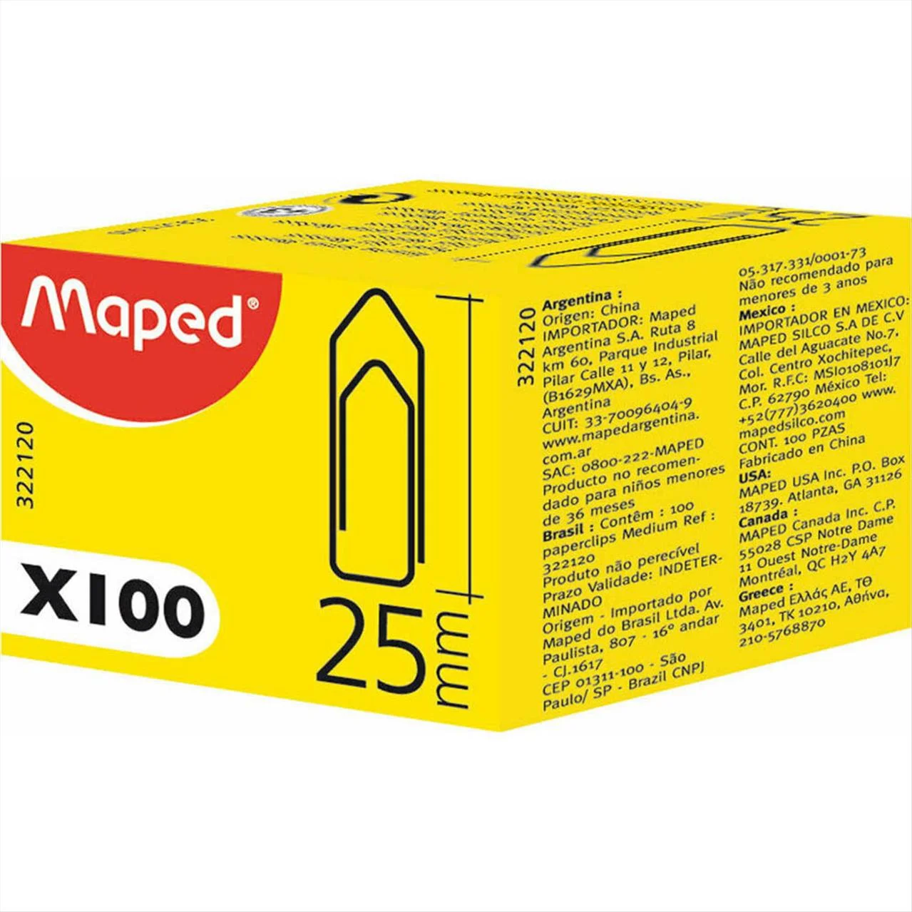 Φωτογραφία προϊόντος: Maped Συνδετήρες Μεσαίου Μεγέθους 25mm 100τμχ. - 322120