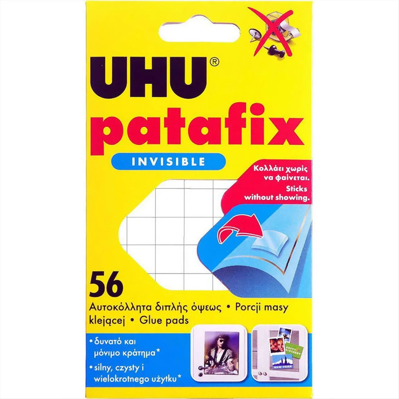 Φωτογραφία προϊόντος: Uhu Αυτοκόλλητα Patafix Invisible Διπλής Όψης 56τμχ - 7002030