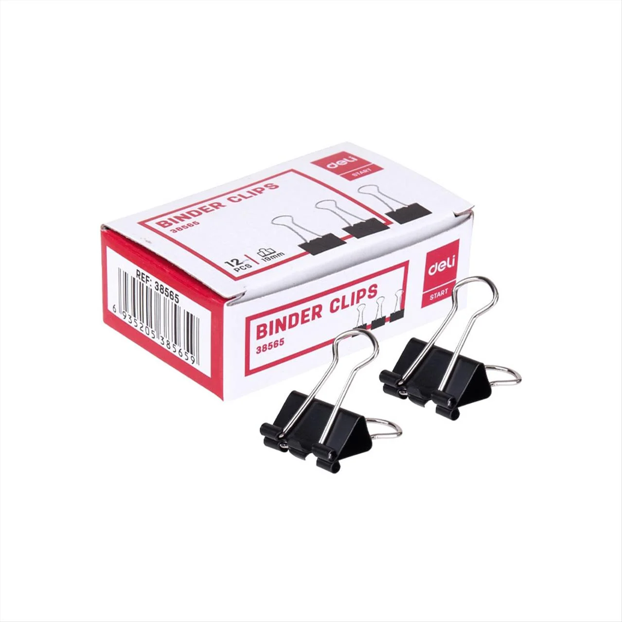Φωτογραφία προϊόντος: Deli Πιάστρα Double 19mm No5 Effortless E38565 Mαύρη 12τμχ. - 231.385659