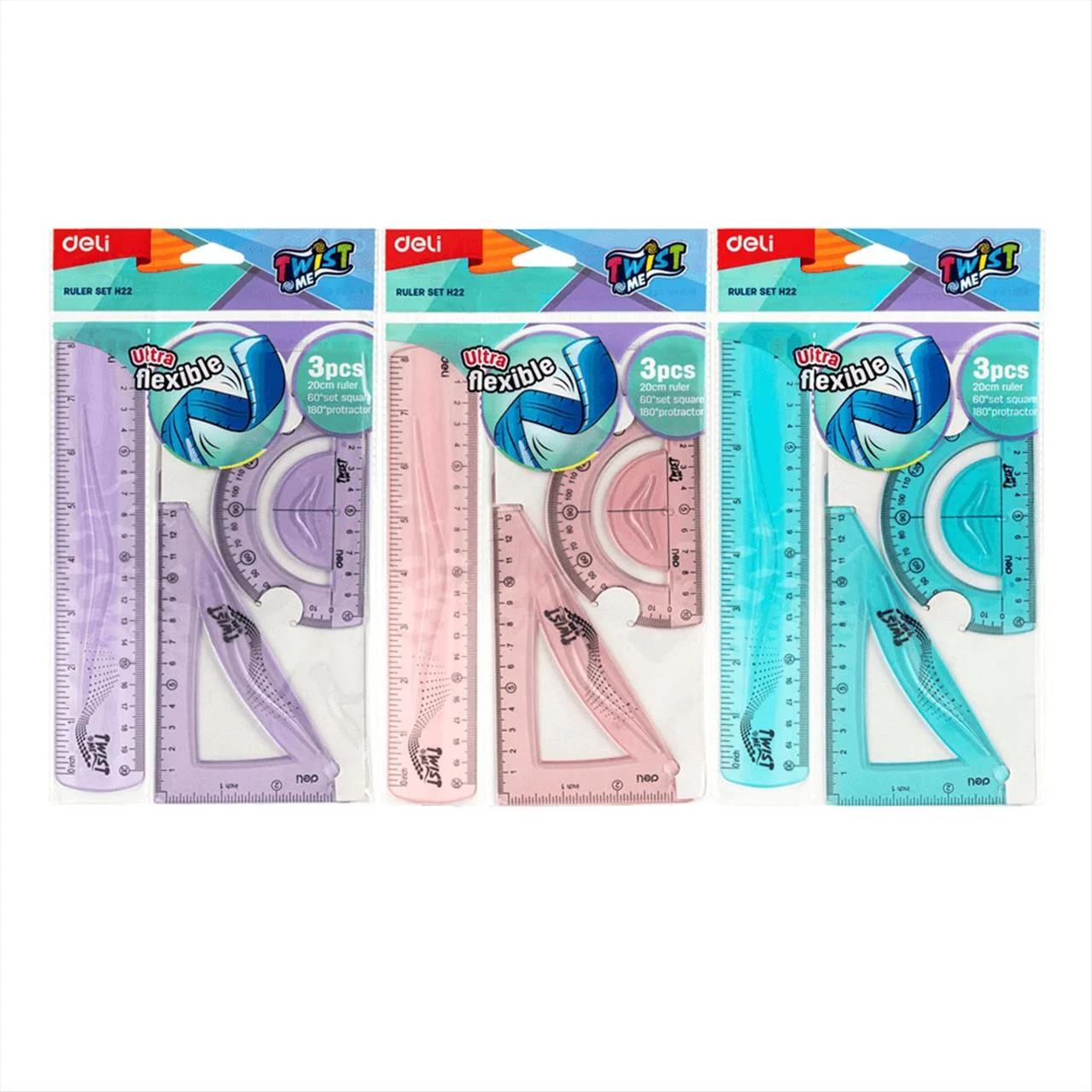 Φωτογραφία προϊόντος: Deli Σετ Γεωμετρίας Ultra Flexible 20cm 3τμχ. EH22 - 231.908889