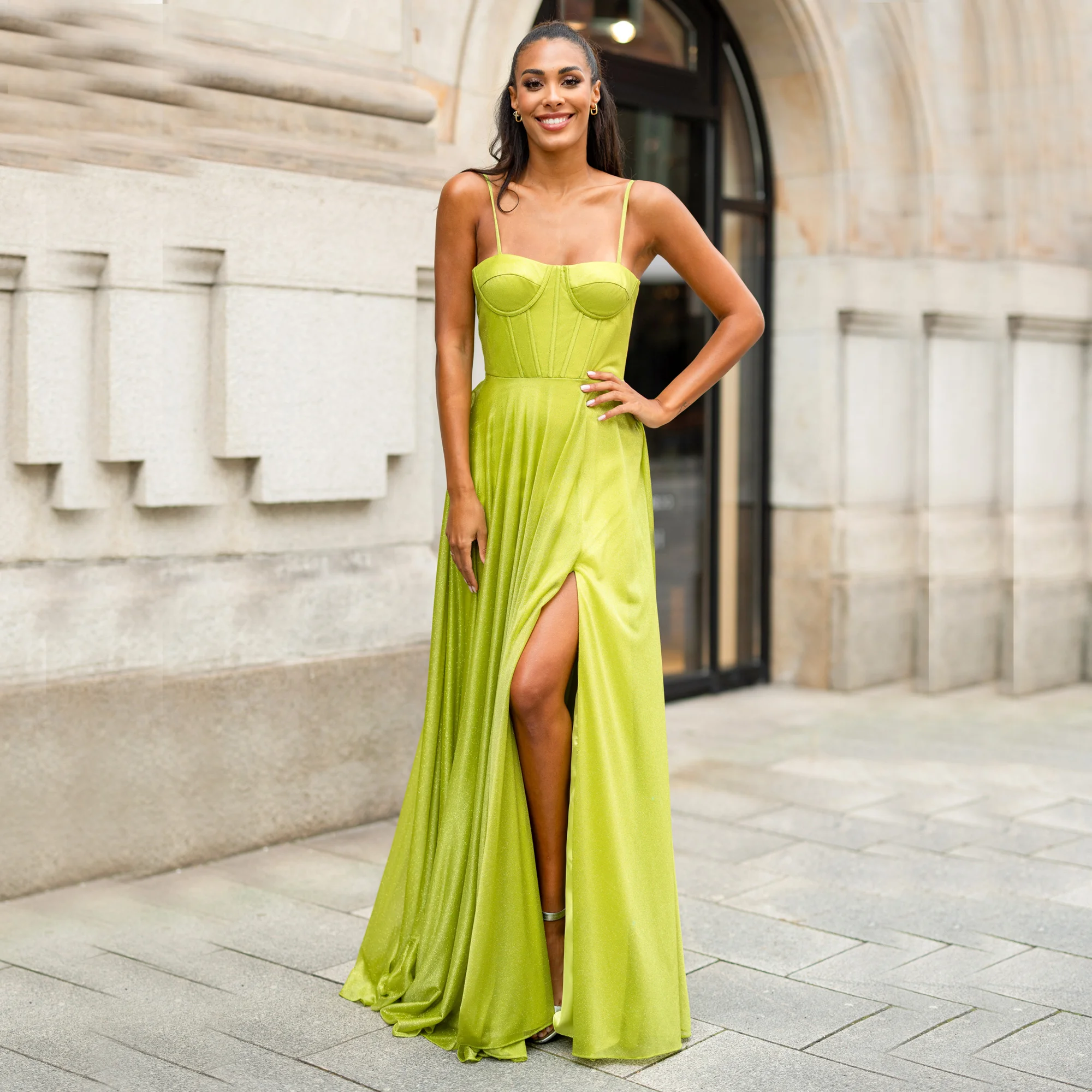 Φωτογραφία προϊόντος: Christian Koehlert Sparkling Evening Dress In Glitter Kiwi Green 0940 Glitter Kiwi Green