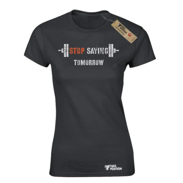 Φωτογραφία προϊόντος: Γυναικείo t-shirt Takeposition Stop Saying Tommorow, μαύρο, 504-5505-02