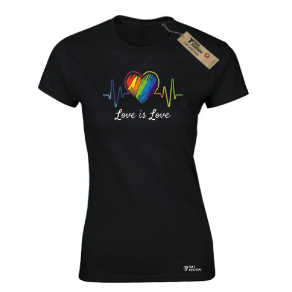 Φωτογραφία προϊόντος: Γυναικείο T-Shirt Love is Love Μαύρο – Takeposition Pride Edition