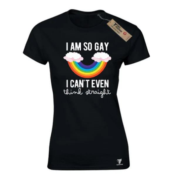 Φωτογραφία προϊόντος: Γυναικείο T-Shirt Cant think Straight Μαύρο – Takeposition Pride Edition