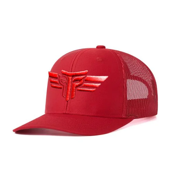 Φωτογραφία προϊόντος: Καπέλο Jockey Trucker 3D Κέντημα Logo Κόκκινο Takeposition, χρώμα Κόκκινο, 6 Panel Unisex Μαύρο 56-58cm