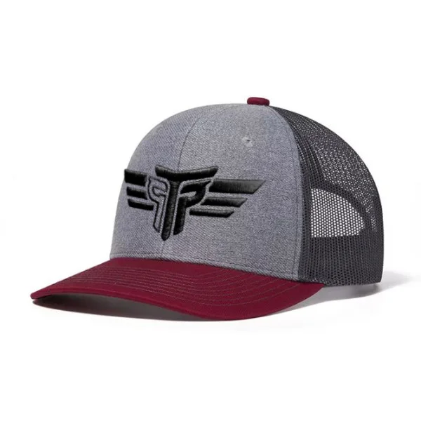 Φωτογραφία προϊόντος: Καπέλο Jockey Trucker 3D Κέντημα Logo Μαύρο Takeposition, χρώμα Γκρι/ Γραφίτη και Μπορντό, 6 Panel Unisex Μαύρο 56-58cm