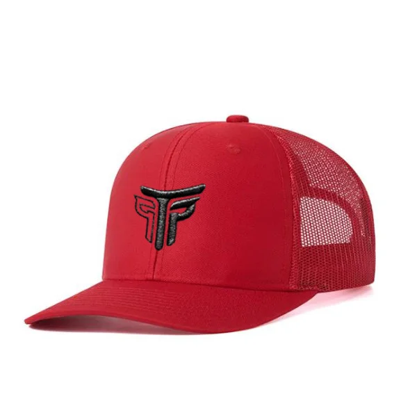 Φωτογραφία προϊόντος: Καπέλο Jockey Trucker Logo μαύροTakeposition, χρώμα Κόκκινο, 6 Panel Unisex Μαύρο 56-58cm