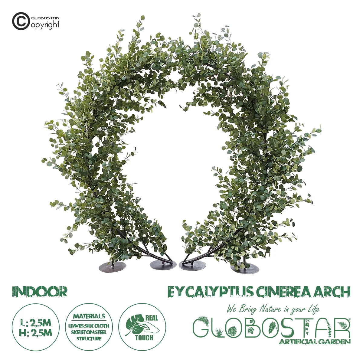 Φωτογραφία προϊόντος: GloboStar® Artificial Garden EYCALYPTUS CINEREA ARCH 20434 Τεχνητή Διακοσμητική Αψίδα Ευκάλυπτου Μ250cm x Υ250cm
