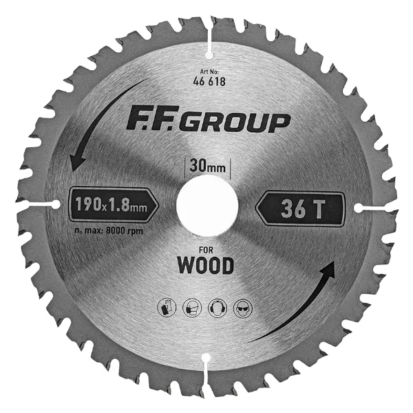 Φωτογραφία προϊόντος: F.F. GROUP FF GROUP 46623 Δίσκος Κοπής Ξύλου 254x30mm με 60 Δόντια
