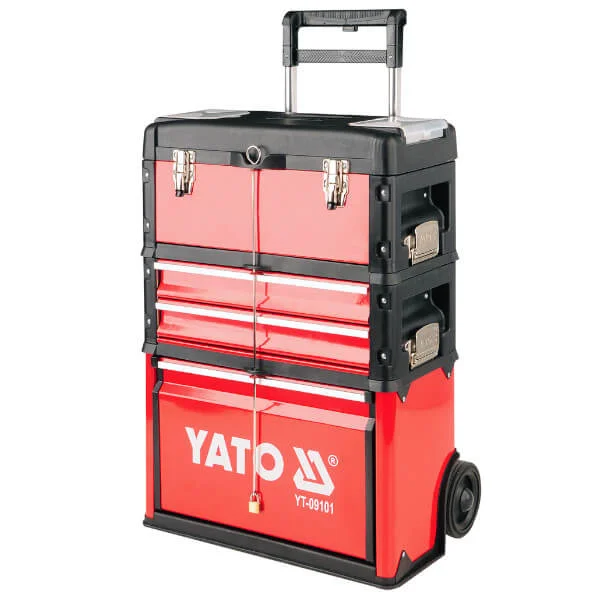 Φωτογραφία προϊόντος: YATO YT-09101 Εργαλειοθήκη Τροχηλάτη Μεταλλική 3 Τμημάτων 52x32x72cm