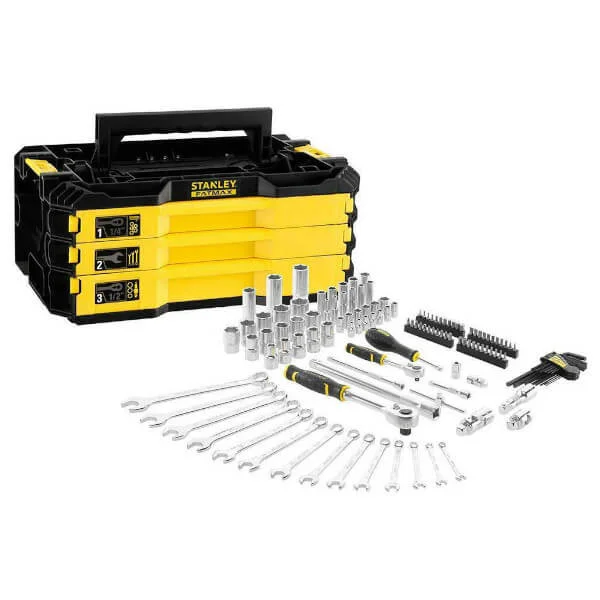 Φωτογραφία προϊόντος: STANLEY FMMT98107-1 Εργαλειοθήκη με 3 Συρτάρια και Σετ Καρυδάκια 1/2"-1/4" 126τμχ