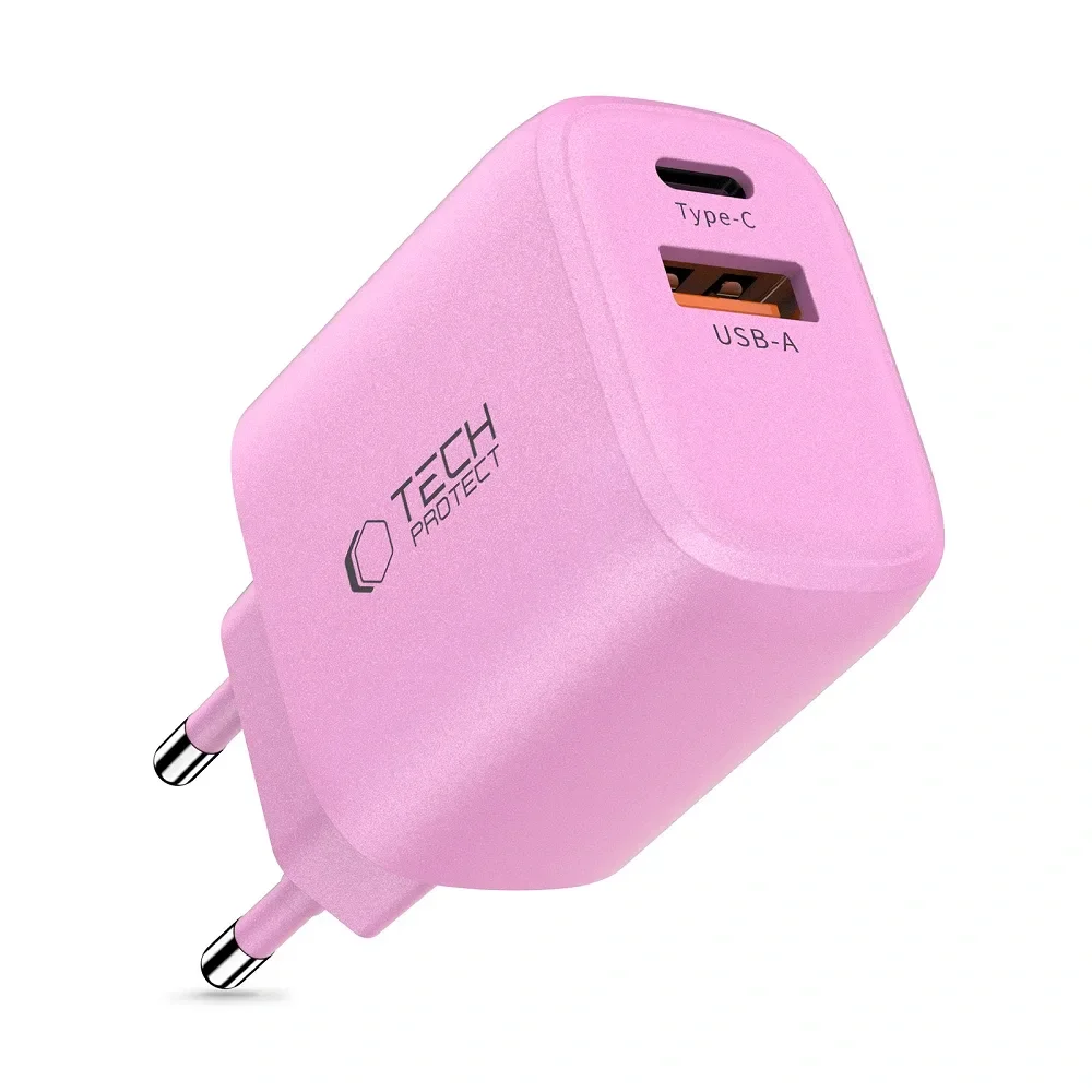 Φωτογραφία προϊόντος: Tech-Protect Φορτιστής NCA20 USB-A / USB-C PD 20W / QC3.0 Baby Pink