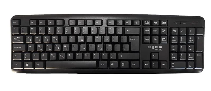 Φωτογραφία προϊόντος: APPROX ΠΛΗΚΤΡΟΛΟΓΙΟ USB MK210 BLACK GREEK