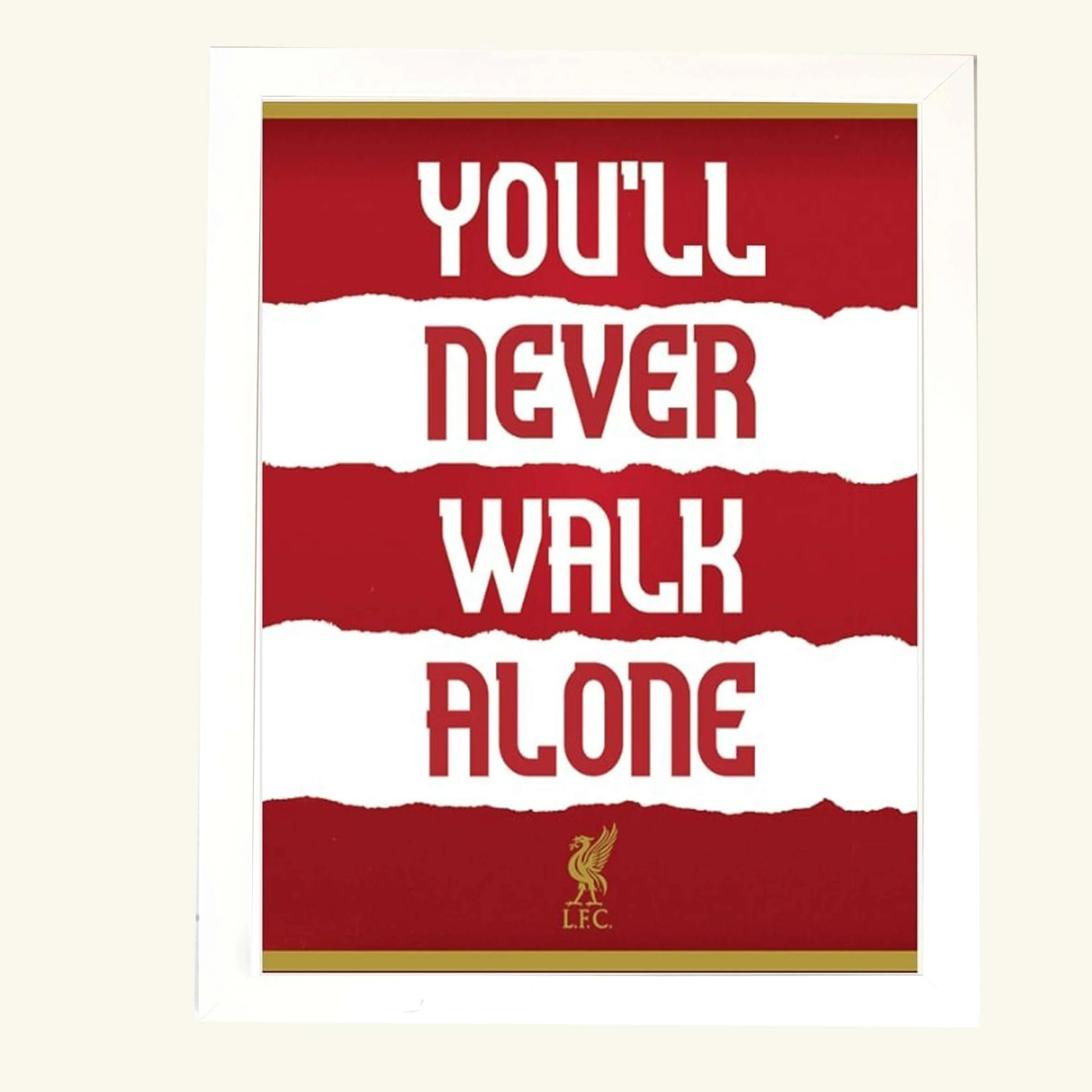 Φωτογραφία προϊόντος: HOPER Αφίσα Liverpool Fc You ‘Ll Never Walk Alone 40x50εκ Κορνίζα Ξύλινη Χρώμα Λευκό Με Τζάμι MAT K1041-3