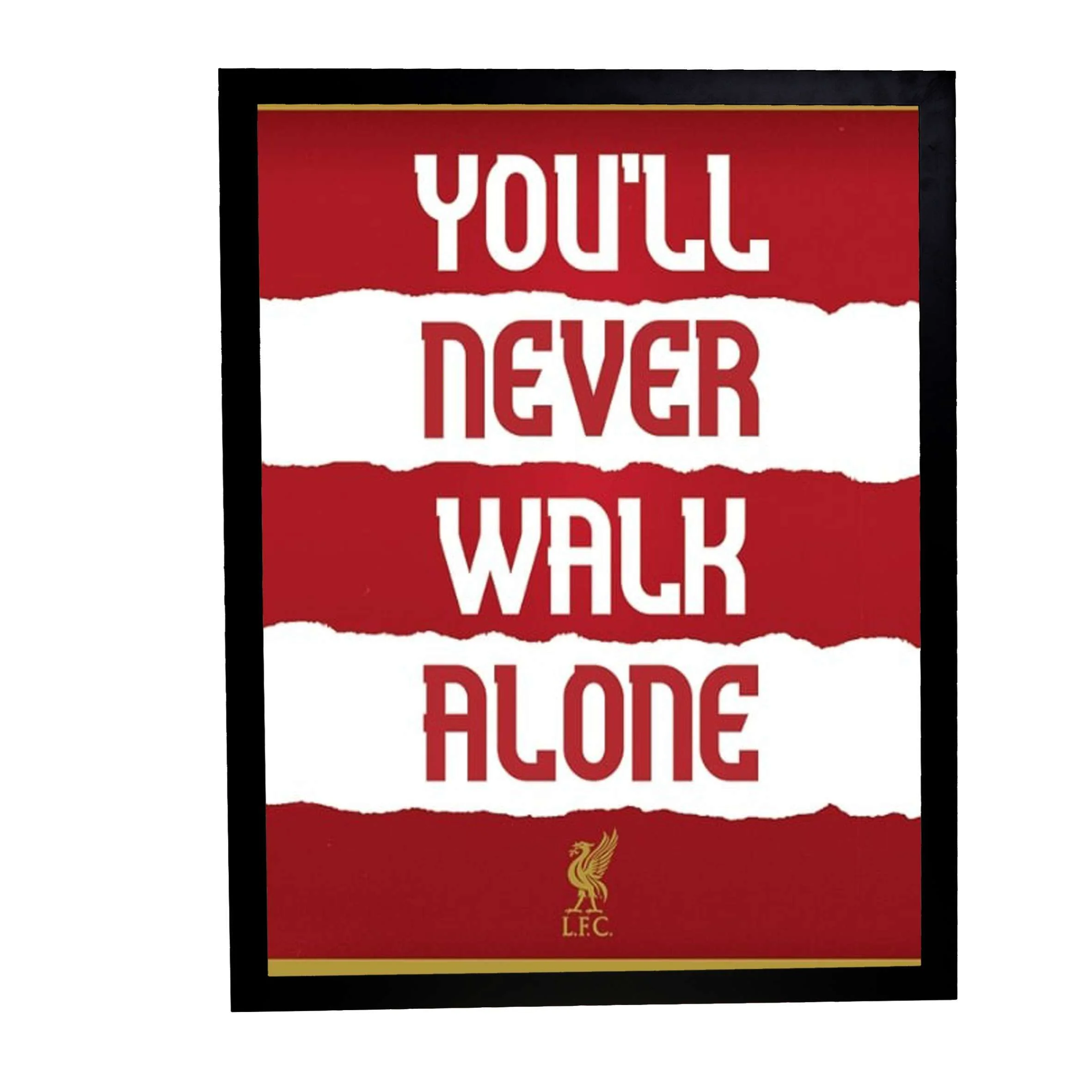 Φωτογραφία προϊόντος: HOPER Αφίσα Liverpool Fc You ‘Ll Never Walk Alone 40x50εκ Κορνίζα Ξύλινη Χρώμα Μαύρο Με Τζάμι MAT K1041-69