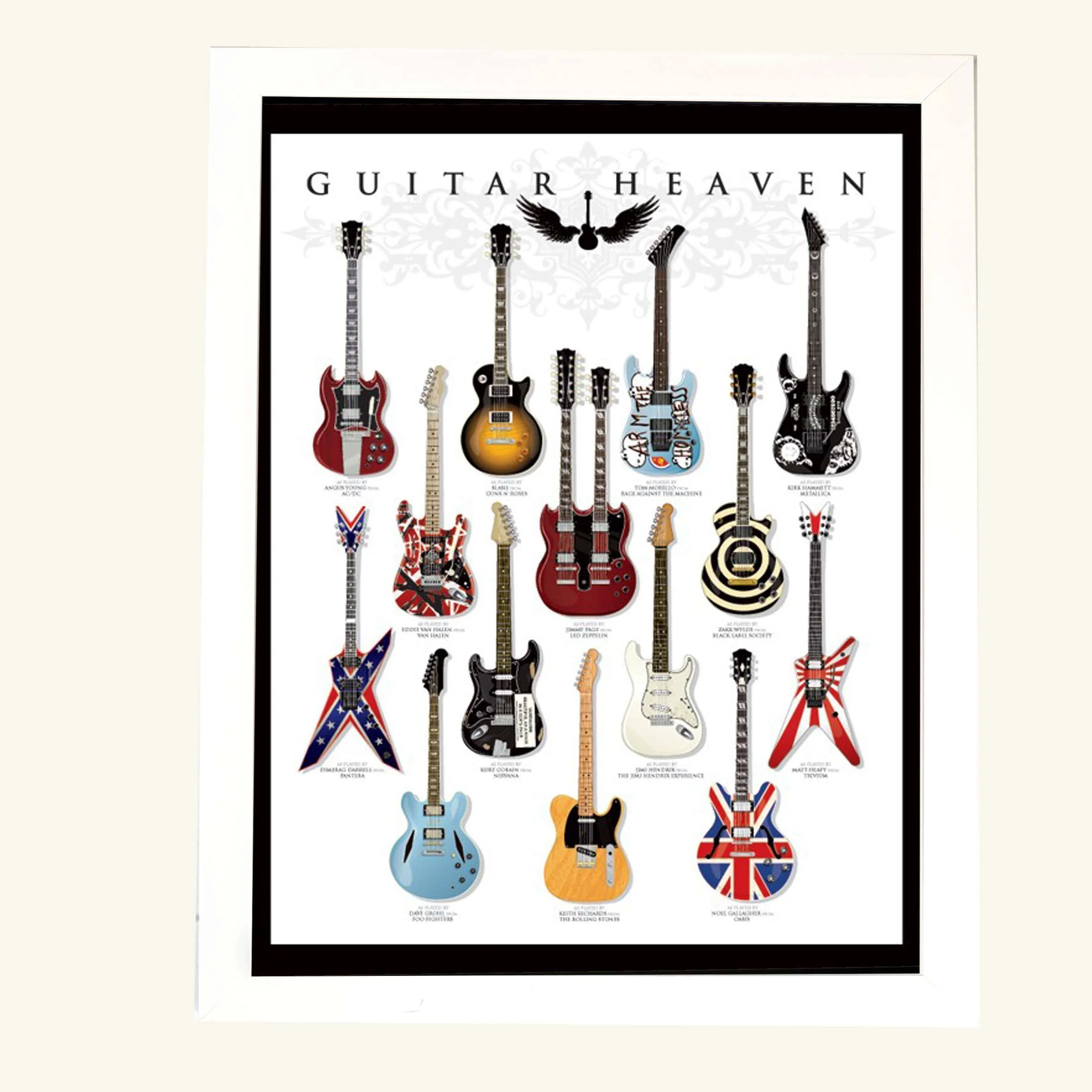 Φωτογραφία προϊόντος: HOPER Αφίσα Guitar Heaven 40x50εκ Κορνίζα Ξύλινη Χρώμα Λευκό Με Τζάμι MAT K1041-3